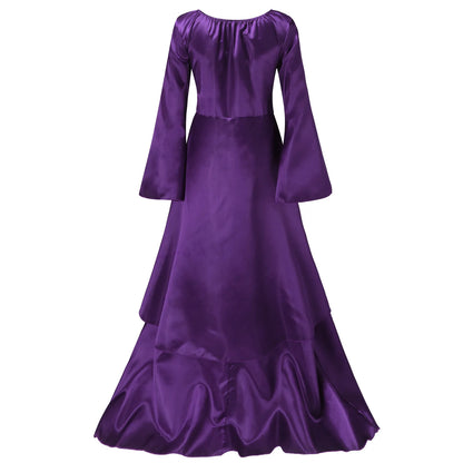 Fantasy-Inspired Gothic Empire Waist Maxi Dress with Elegant Flowing Drape