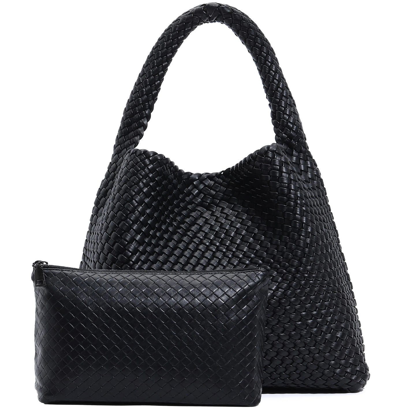 Soft Woven Texture Hobo Tote Shoulder Bag with Relaxed Structure