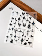 Gothic Cross and Blood Drip Nail Art Accessories for Alternative Styles