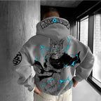 Anime Manga Oversized Hoodie With Dark Fantasy Graphic Streetwear Artwork