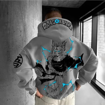 Anime Manga Oversized Hoodie With Dark Fantasy Graphic Streetwear Artwork