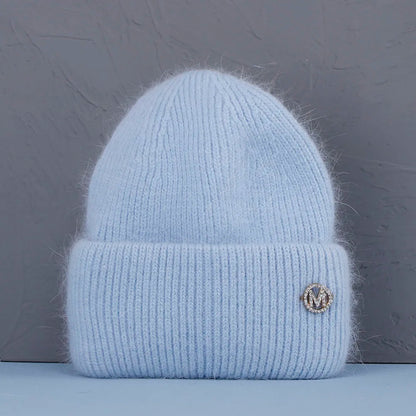 Soft Rabbit Fur Knit Beanie for Everyday Casual Outdoor Winter Fashion and Comfort Style