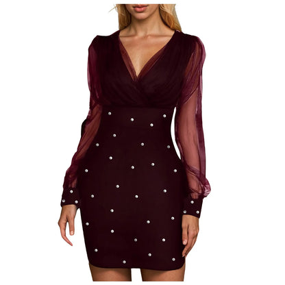 Pearl Detail Gothic Mini Dress with Manga Party Aesthetic