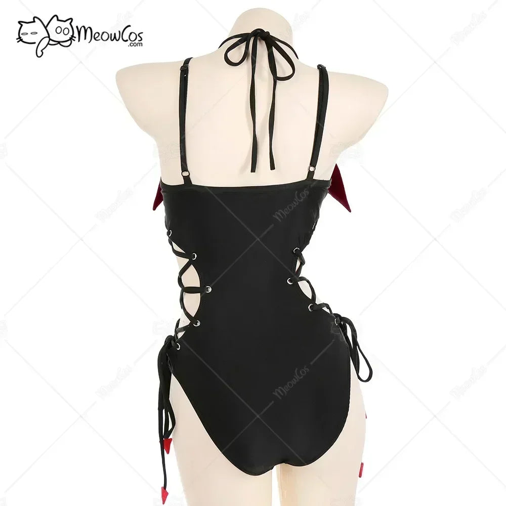 Women's Halter Cutout One Piece Swimsuit with Decorative Shoulder Accents and Modern Styling