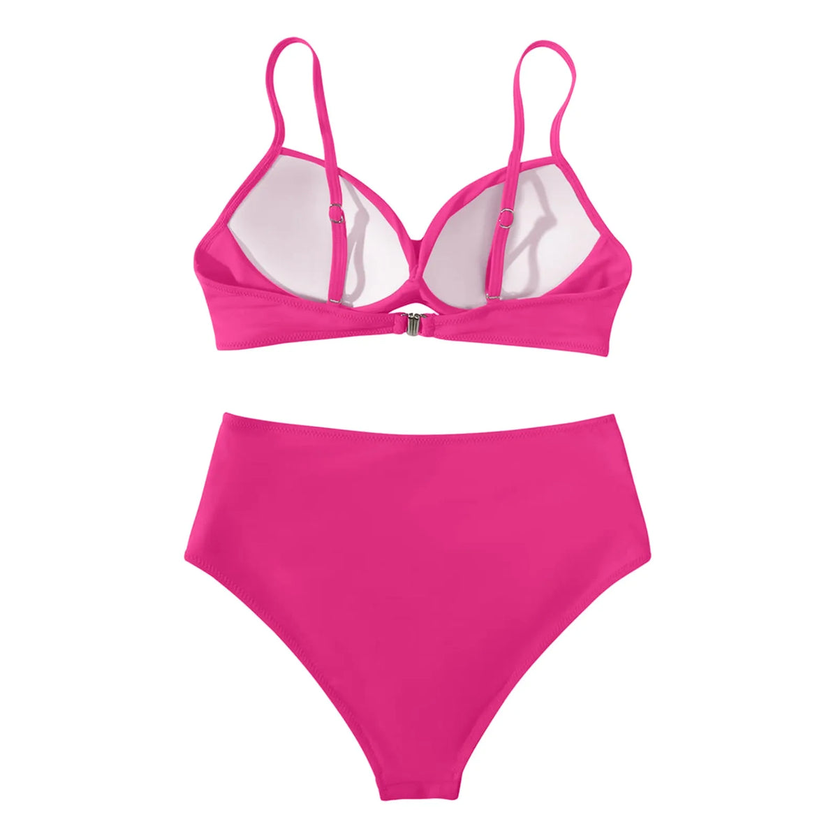 Emerald Green Cross-Front Bikini Set with Ruched High-Waisted Bottoms
