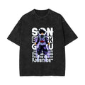 Retro Manga Warrior Oversized Casual Streetwear Graphic Cotton T-Shirt