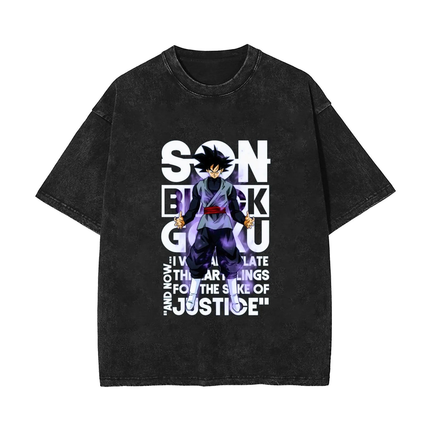 Retro Manga Warrior Oversized Casual Streetwear Graphic Cotton T-Shirt