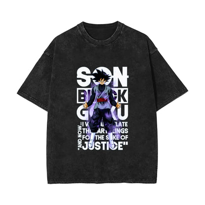 Retro Manga Warrior Oversized Casual Streetwear Graphic Cotton T-Shirt