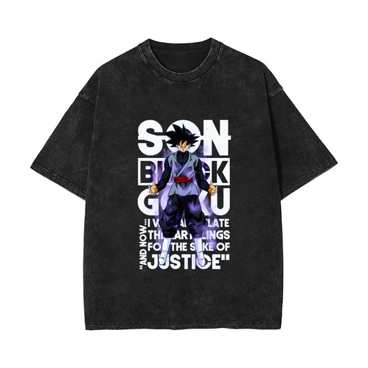 Retro Manga Warrior Oversized Casual Streetwear Graphic Cotton T-Shirt
