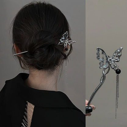 Celestial Moon Tassel Hair Stick Vintage Gothic Statement Hair Accessory