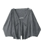 Women's Open Front Lightweight Knit Cardigan with Relaxed Three Quarter Sleeves