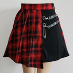 Plaid Pleated Mini Skirt High Waist Alternative Fashion Streetwear Bottom