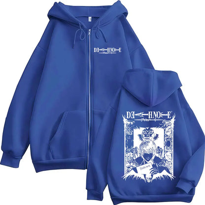Anime Manga Zip Hoodie With Minimalist Graphic Streetwear Art Design