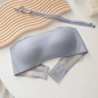 Seamless Strapless Tube Top Bra with Hook-and-Eye Back Closure