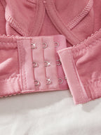 Smooth Pink Underwire Bra and Panty Set with Crisp Contrast Trim