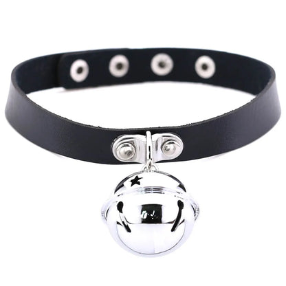 Alternative Bell Pendant Collar Choker Necklace for Gothic Punk Fashion