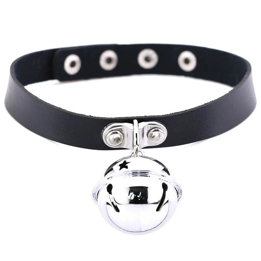 Alternative Bell Pendant Collar Choker Necklace for Gothic Punk Fashion