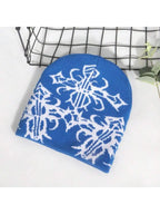 Abstract Jacquard Acrylic Knit Beanie for Modern Streetwear Casual Winter Everyday Fashion Style