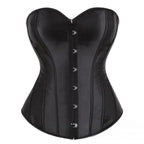 Vibrant Pink Satin-Finish Overbust Corset with Structural Seaming