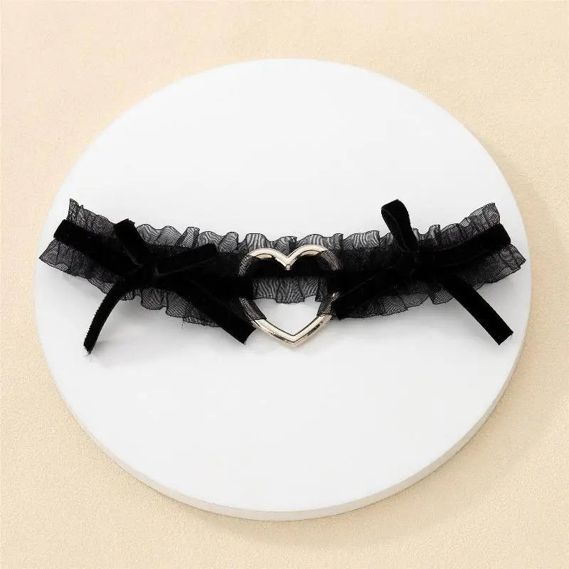 Lace Cross Heart Thigh Garter Gothic Alternative Fashion Accessory