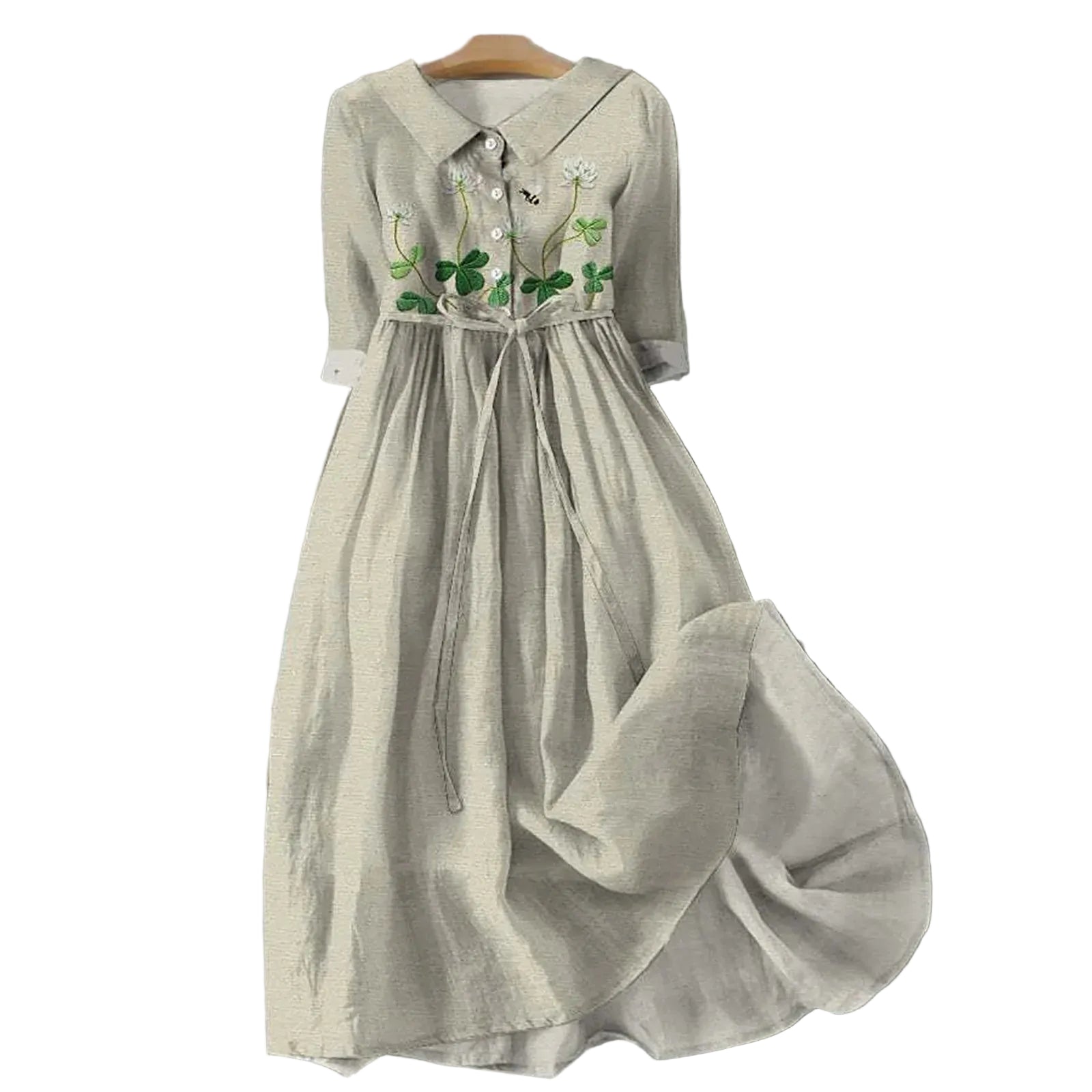 Vintage Embroidered Waist Detail Cottagecore Alternative Midi Dress