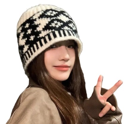 Retro Fisherman Style Knit Beanie with Ear Coverage for Casual Outdoor Winter Streetwear Comfort