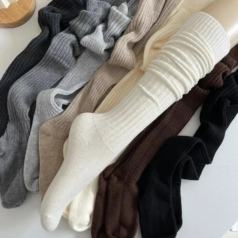 Ribbed Knee High Socks with Soft Stretch Knit for Everyday Casual Fashion Styling