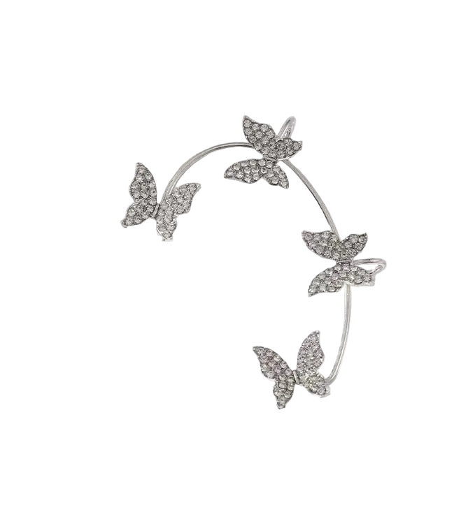 Butterfly Ear Cuff Clip Earrings for Fairy Gothic Alternative Fashion Styling