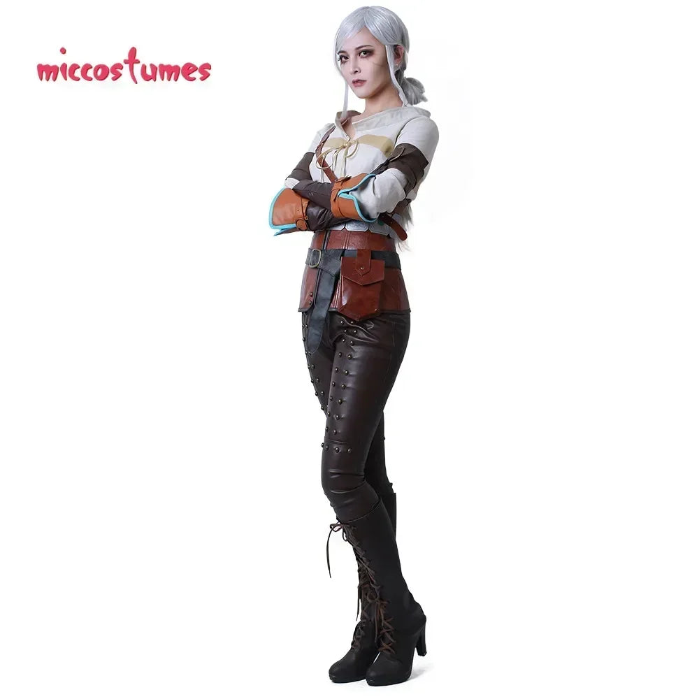 Women's Utility-Inspired Costume Set with Buckled Harness Details, Gloves and Waist Pouches