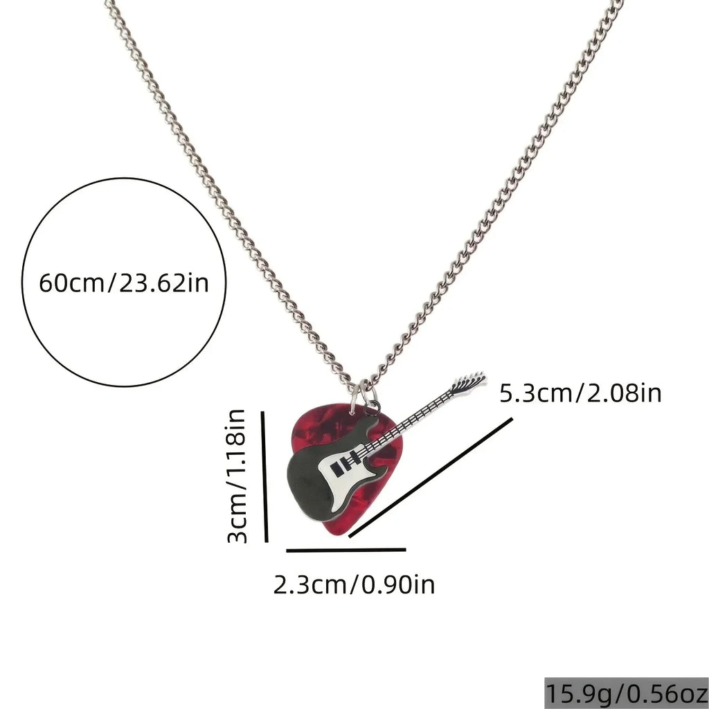 Alternative Guitar Pick Pendant Necklace With Minimalist Rock Inspired Statement Design