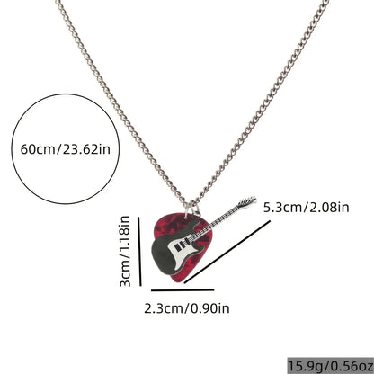 Alternative Guitar Pick Pendant Necklace With Minimalist Rock Inspired Statement Design
