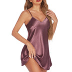Women's Pink Satin Mini Slip Nightgown, Elegant Sleeveless Chemise with Slim-Fitting Silhouette and Smooth Finish
