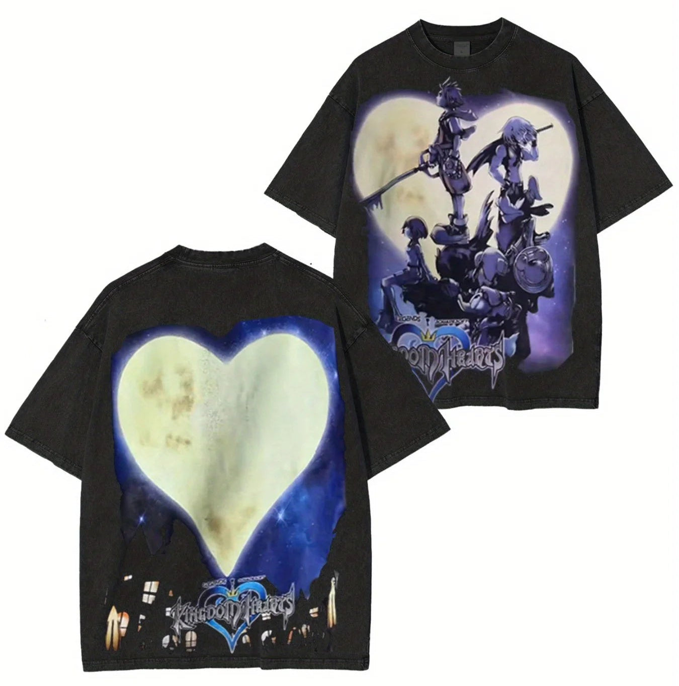 Anime Fantasy Heart Graphic Oversized Vintage Streetwear Cotton T-Shirt