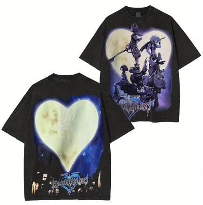 Anime Fantasy Heart Graphic Oversized Vintage Streetwear Cotton T-Shirt