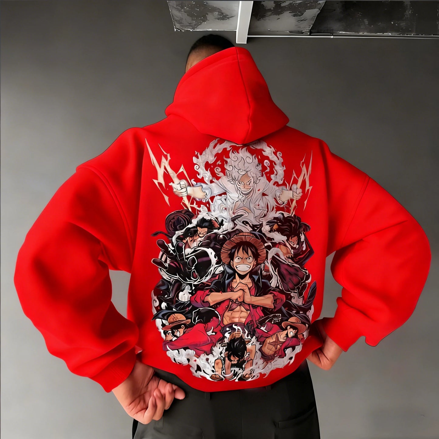 Anime Manga Graphic Oversized Hoodie With Japanese Streetwear Art Design