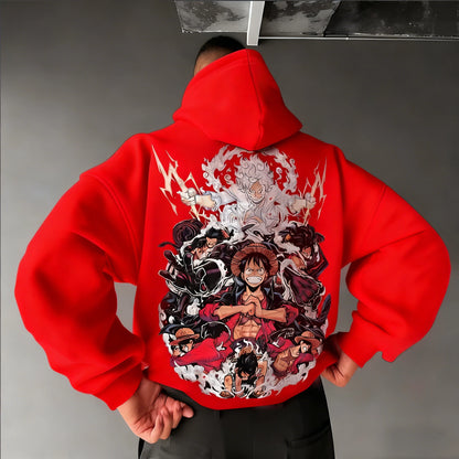 Anime Manga Graphic Oversized Hoodie With Japanese Streetwear Art Design