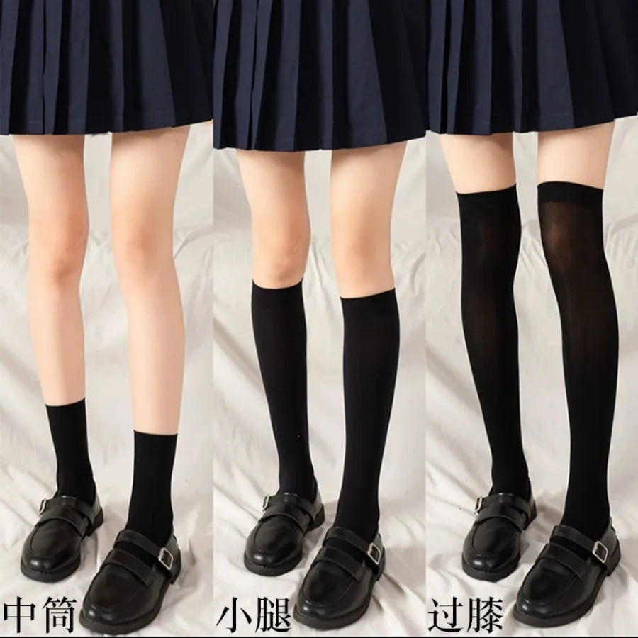 Contrast Top Band Sheer Thigh High Stockings with Lightweight Everyday Stretch Design