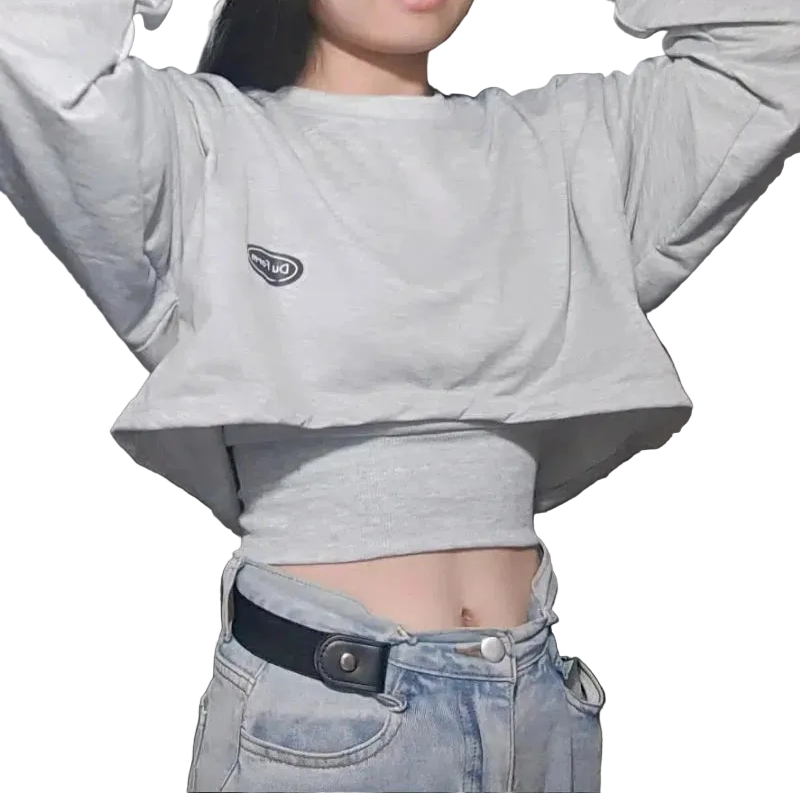 Women's Cropped Batwing Sleeve Sweatshirt with Relaxed Fit for Modern Streetwear Style