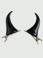 Devil Horn Hair Clips for Gothic Punk and Alternative Costume Styling