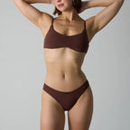 Minimalist Light Pink Wire-Free Lounge Bralette and Brief Set with Delicate Lace Edging