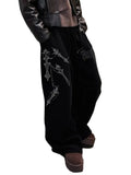 Loose Fit Drawstring Sweatpants with Graphic Print Relaxed Streetwear Jogger Pants