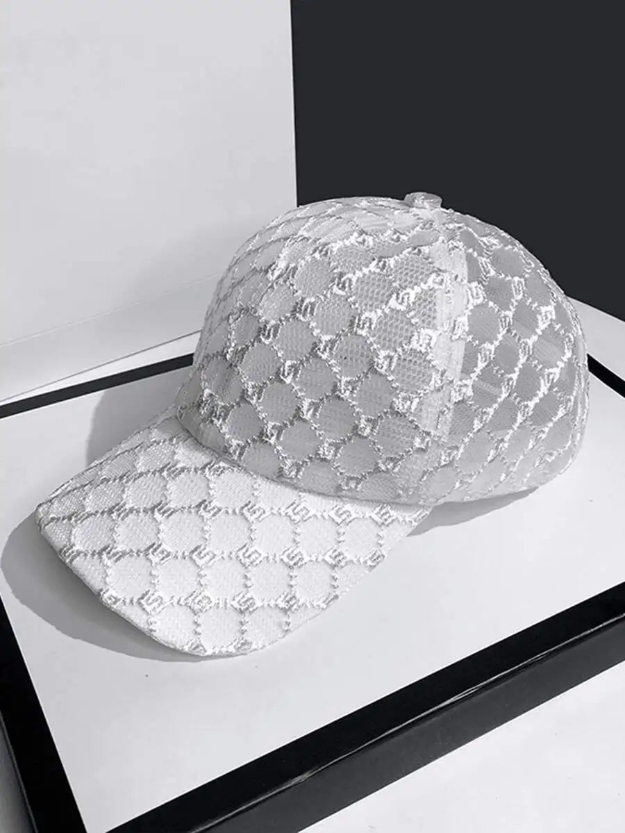 Women's Semi Sheer Lace Baseball Cap with Adjustable Fit for Casual Summer Everyday Style