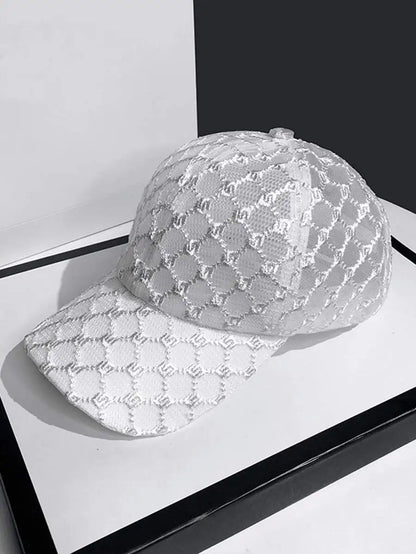 Women's Semi Sheer Lace Baseball Cap with Adjustable Fit for Casual Summer Everyday Style