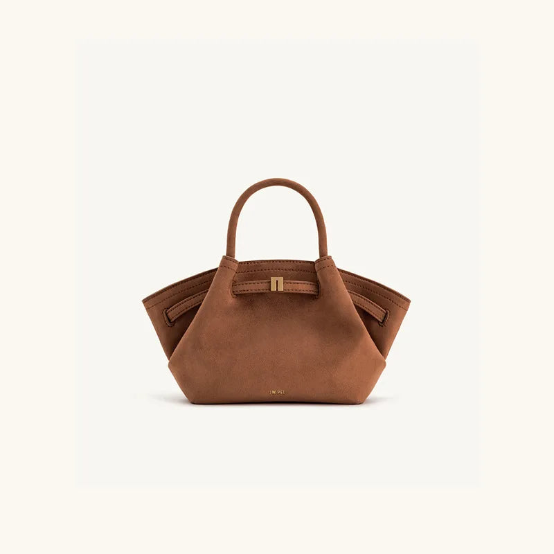 Structured Dumpling Tote Bag with Top Handle Large Capacity Design