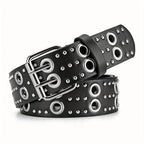 Double Row Rivet Belt for Gothic Punk and Alternative Fashion