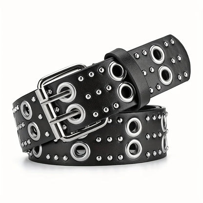 Double Row Rivet Belt for Gothic Punk and Alternative Fashion