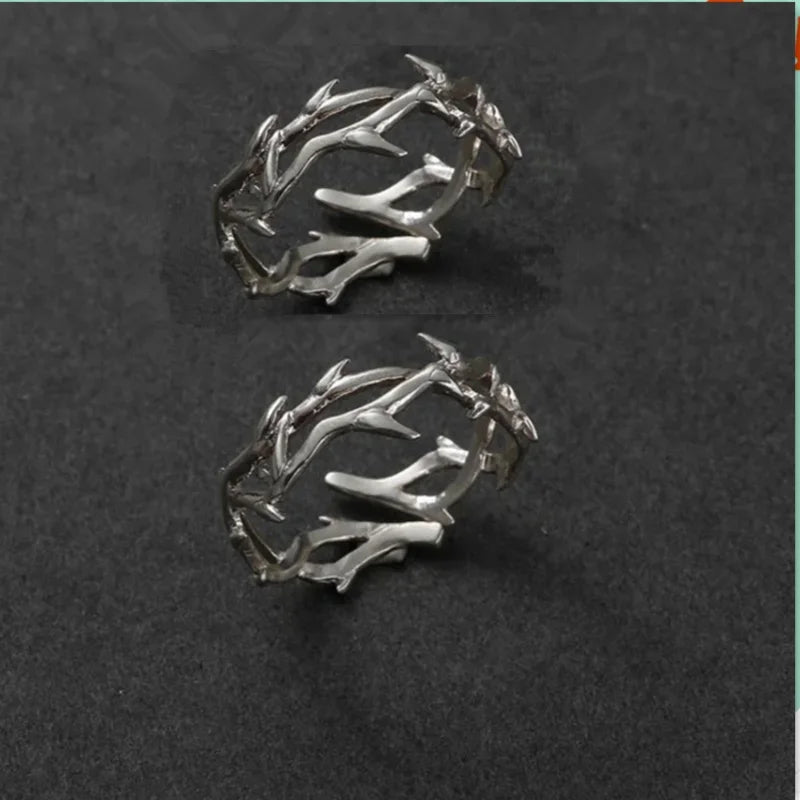 Thorn Wrapped Open Ring for Gothic Punk and Dark Romantic Fashion