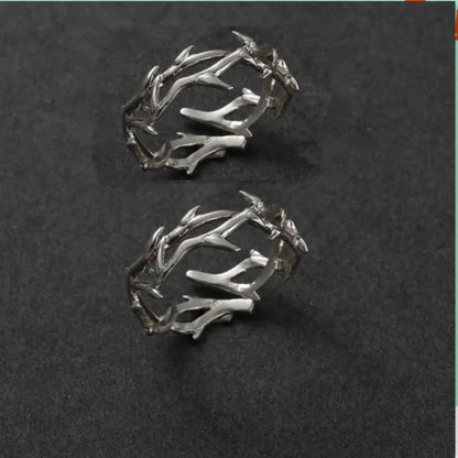 Thorn Wrapped Open Ring for Gothic Punk and Dark Romantic Fashion