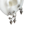 Geometric Spike Drop Earrings for Gothic Punk and Grunge Fashion