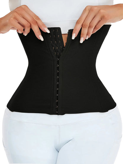 High-Stretch Waist Trainer Corset with Hook Front Closure and Sculpting Fit